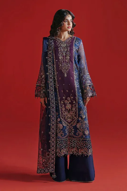 Ramsha Festive Collection 25 Cobalt Blue Organza – view 1 – Poshaq