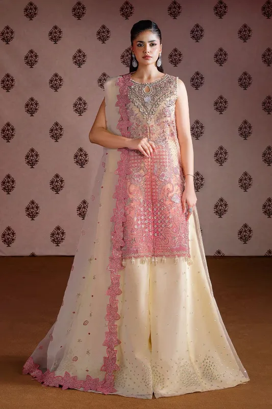 Ramsha Festive Collection 25 Ivory Organza – view 1 – Poshaq