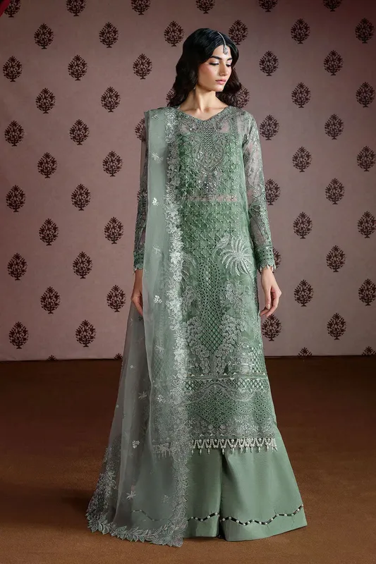Ramsha Festive Collection 25 Sage Green Organza – view 1 – Poshaq
