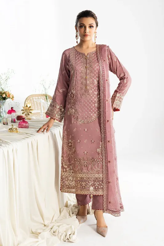 Ramsha Aangan Luxury Raw silk Faded Pink Raw Silk – view 1 – Poshaq