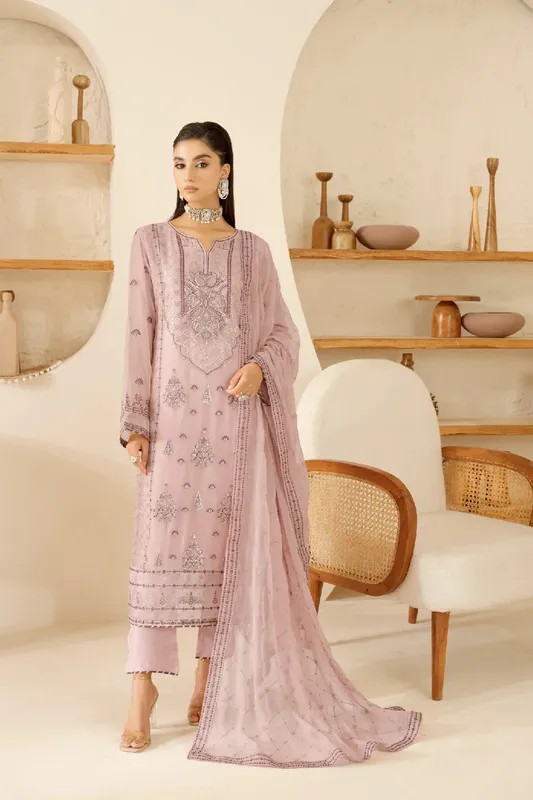 Ramsha Sonehri Formals Soft Lilac Organza – view 1 – Poshaq