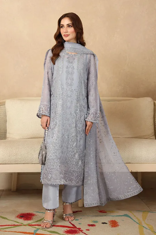 Ramsha Sonehri Formals Pastel Blue Organza – view 1 – Poshaq