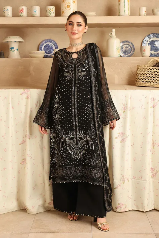 Ramsha Sonehri Formals Black Organza – view 1 – Poshaq