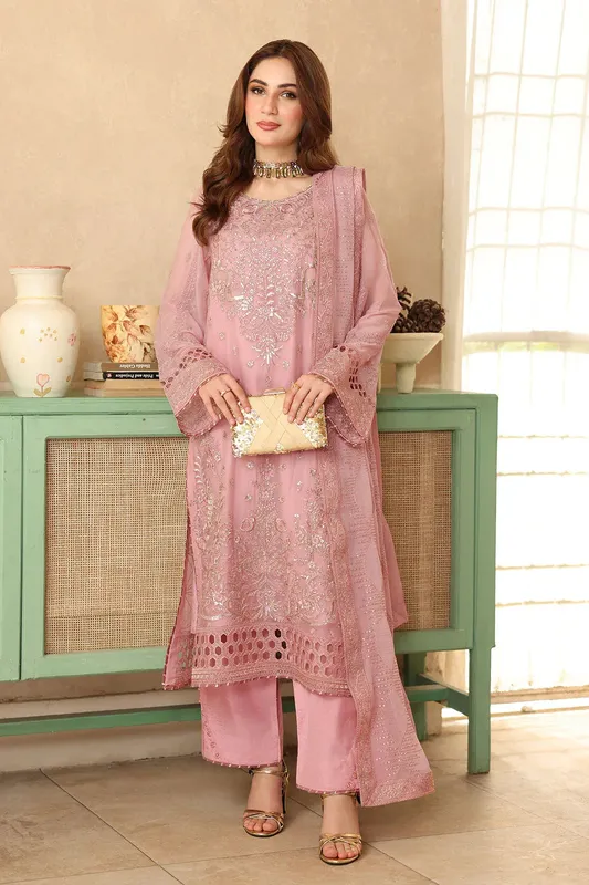 Ramsha Sonehri Formals Pink Organza – view 1 – Poshaq