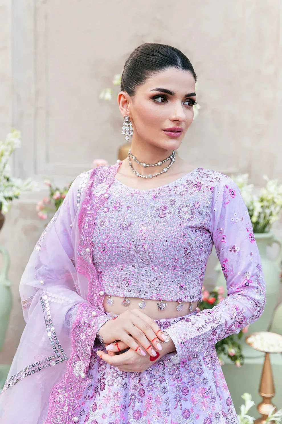 Shagna Mehfil Festive Formals Lilac Raw Silk – view 3 – Poshaq