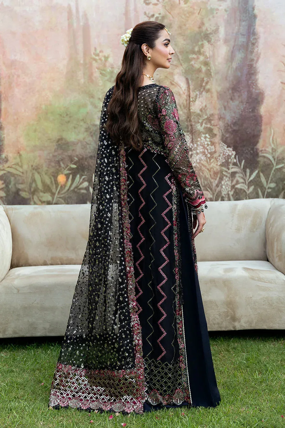 Shagna Mehfil Festive Formals Black Jacquard – view 2 – Poshaq