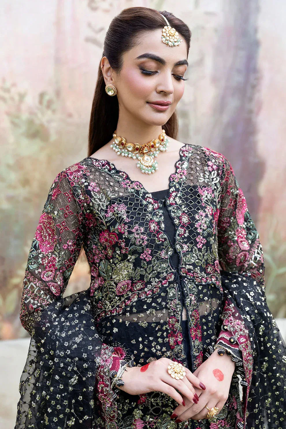 Shagna Mehfil Festive Formals Black Jacquard – view 3 – Poshaq