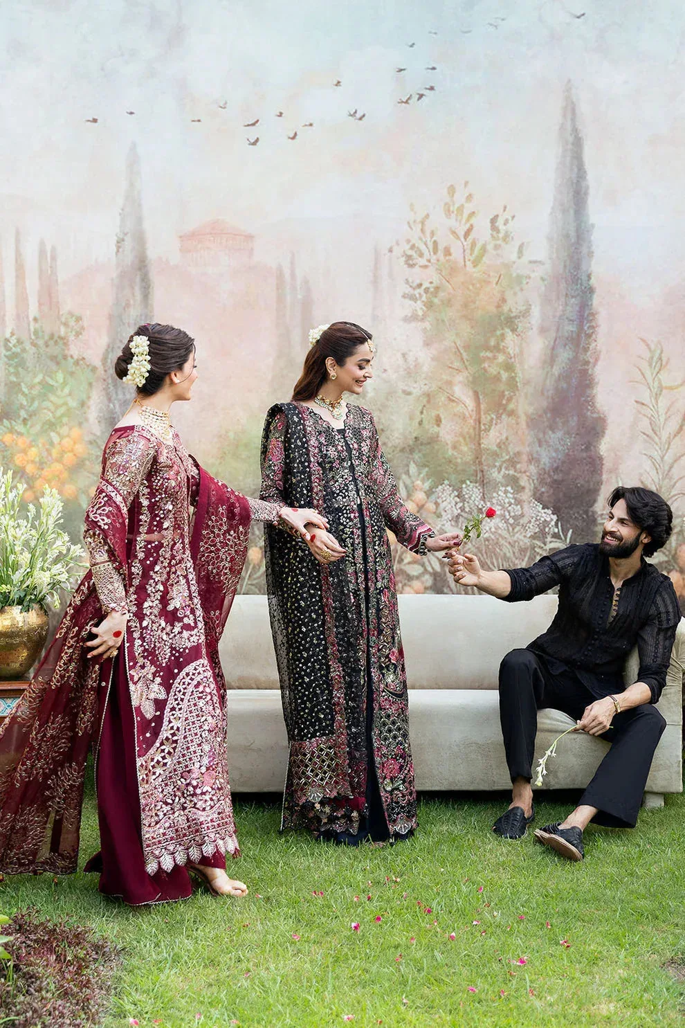 Shagna Mehfil Festive Formals deep maroon Organza – view 4 – Poshaq