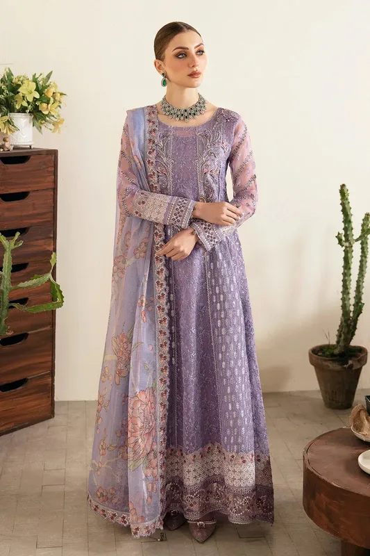 Ramsha Festive Formals Lavender Raw Silk – view 1 – Poshaq