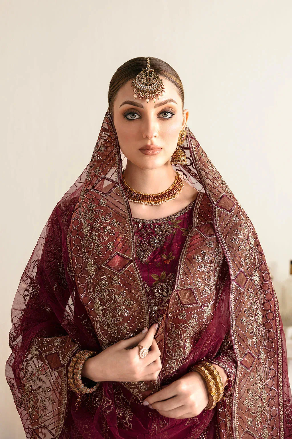 Ramsha Festive Formals MAHROON Raw Silk – view 6 – Poshaq