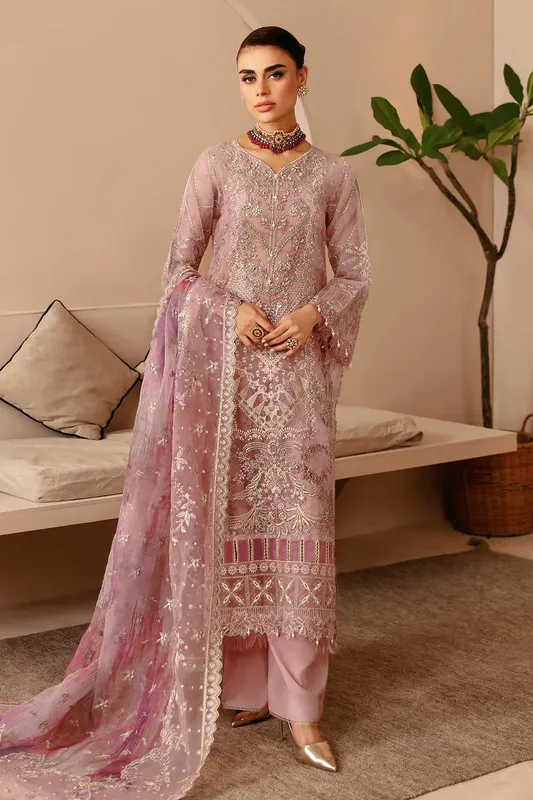 Ramsha Festive Formals Pink Organza – view 1 – Poshaq