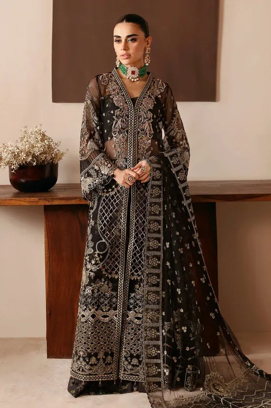 Ramsha Festive Formals Bottle Green Organza – view 1 – Poshaq