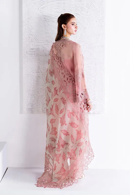 Ramsha Arzoo Chiffon Pink Raw Silk – view 2 – Poshaq