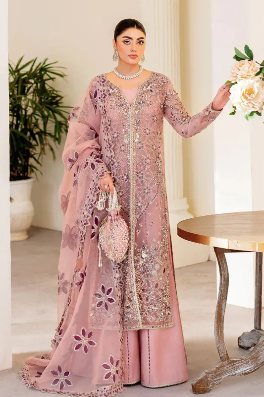 Ramsha Luxury Wedding Collection Pink Raw Silk – view 1 – Poshaq