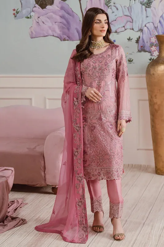 Ramsha Ramsha Collection Pink Raw Silk – view 1 – Poshaq