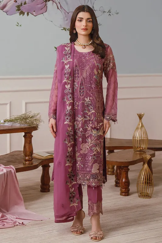 Ramsha Ramsha Collection wine berry Raw Silk – view 1 – Poshaq