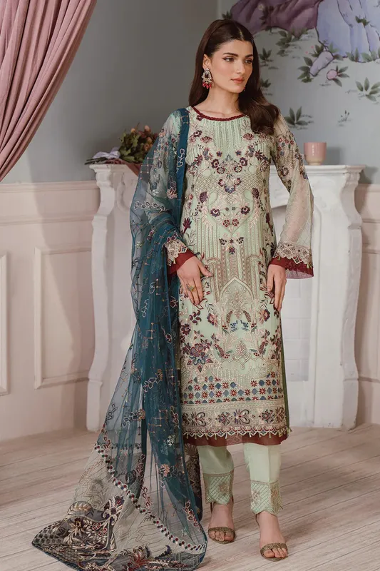 Ramsha Ramsha Collection ash Raw Silk – view 1 – Poshaq