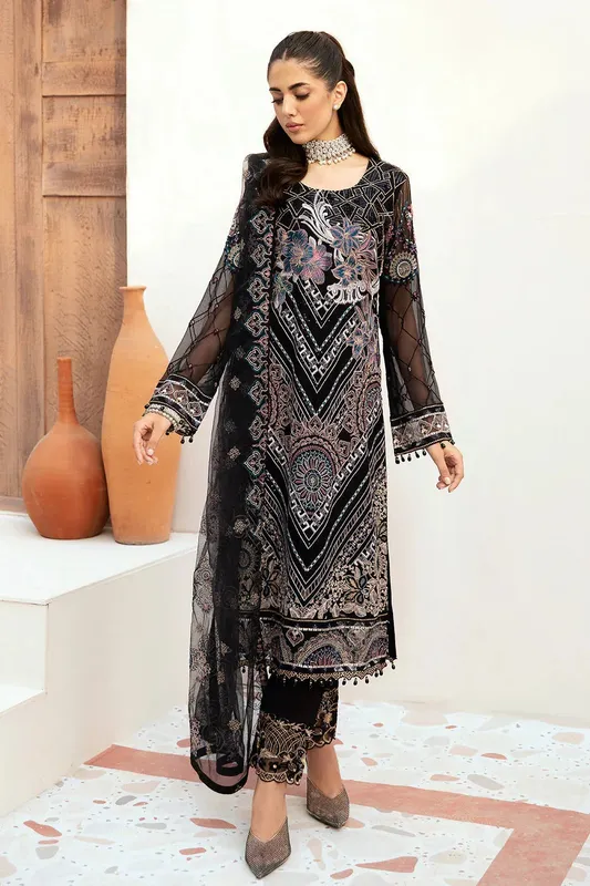 Ramsha Ramsha Collection Black Organza – view 1 – Poshaq