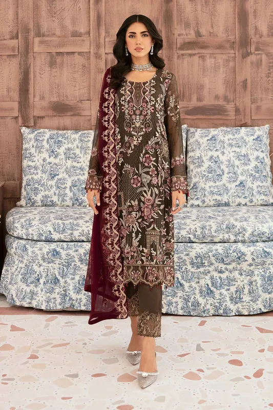 Ramsha Ramsha Collection Mehndi Organza – view 1 – Poshaq