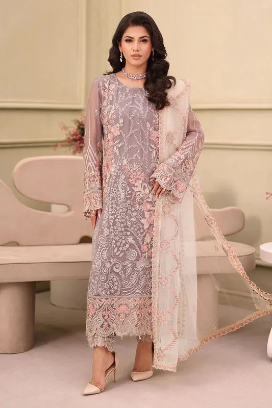 Ramsha Ramsha Collection Light Lavender Organza – view 1 – Poshaq