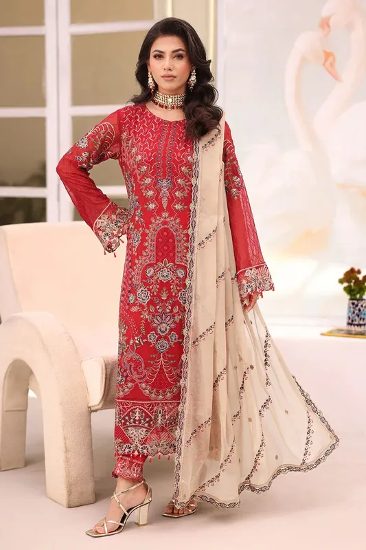 Ramsha Ramsha Collection Red Organza – view 1 – Poshaq