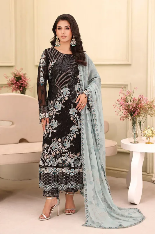 Ramsha Ramsha Collection Black Organza – view 1 – Poshaq