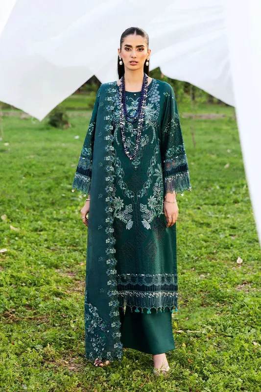 Ramsha Riwayat Lawn Collection Teal Green Organza – view 1 – Poshaq