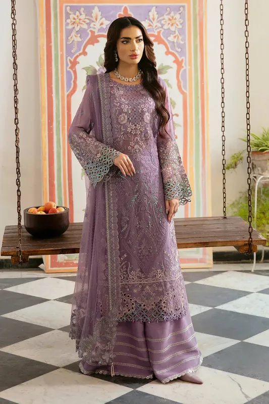 Ramsha Dastak Luxury Chiffon Collection Mauve Organza – view 1 – Poshaq