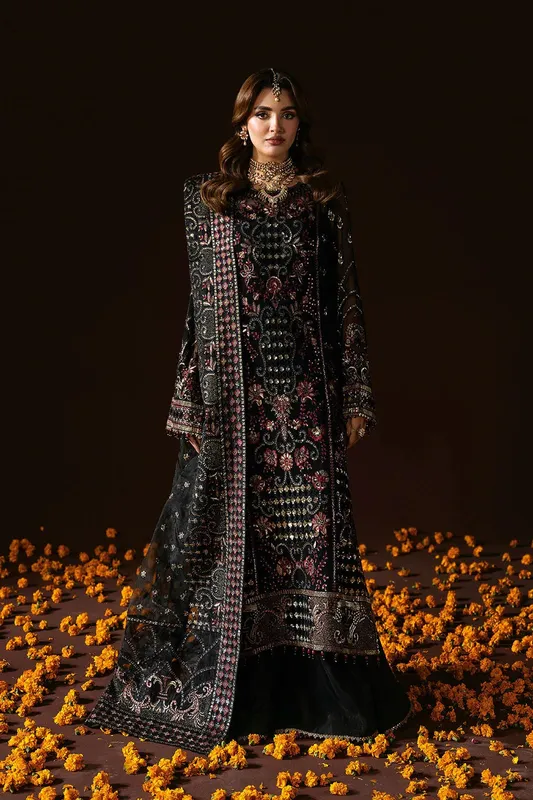 Ramsha Dastak Luxury Chiffon Collection Black Organza – view 1 – Poshaq