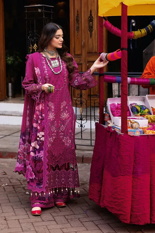 Ramsha Andaaz Collection Magenta Organza – view 1 – Poshaq