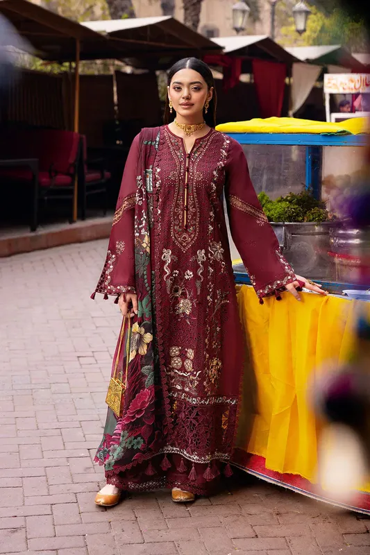 Ramsha Andaaz Collection Dark Brown Organza – view 1 – Poshaq