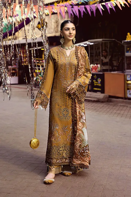 Ramsha Andaaz Collection Rose gold Organza – view 1 – Poshaq
