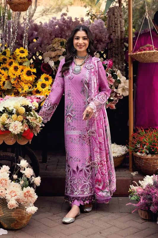 Ramsha Andaaz Collection Mauve Pink Organza – view 1 – Poshaq