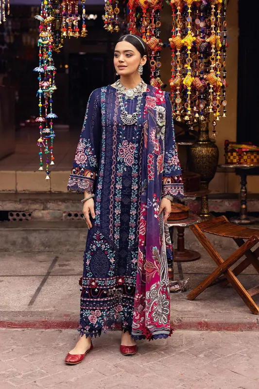 Ramsha Andaaz Collection Navy Organza – view 1 – Poshaq