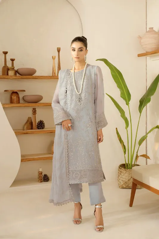 Ramsha Sonehri Collection Grey Organza – view 1 – Poshaq
