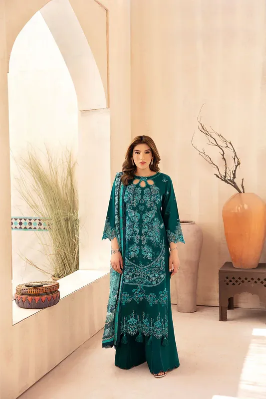 Ramsha Andaaz Collection Teal Green Organza – view 1 – Poshaq