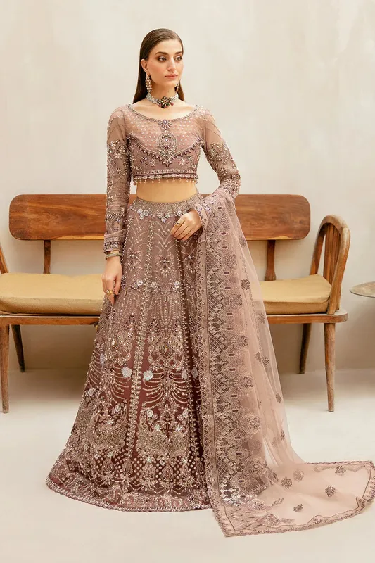 Ramsha Luxury Wedding Collection Grey Raw Silk – view 1 – Poshaq