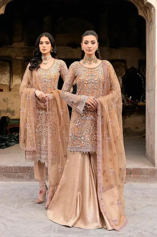 Ramsha Luxury Wedding Collection 23 Gold Raw Silk – view 1 – Poshaq