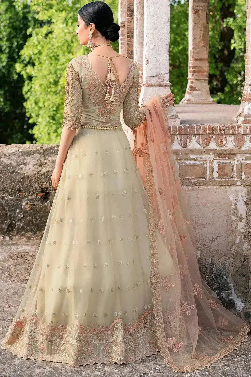 Ramsha Luxury Wedding Collection 23 Green Raw Silk – view 5 – Poshaq