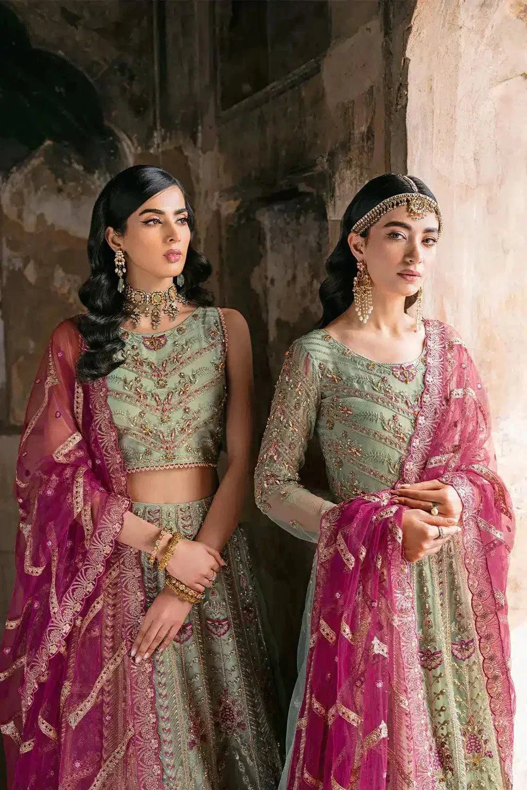 Ramsha Luxury Wedding Collection 23 Green Raw Silk – view 6 – Poshaq