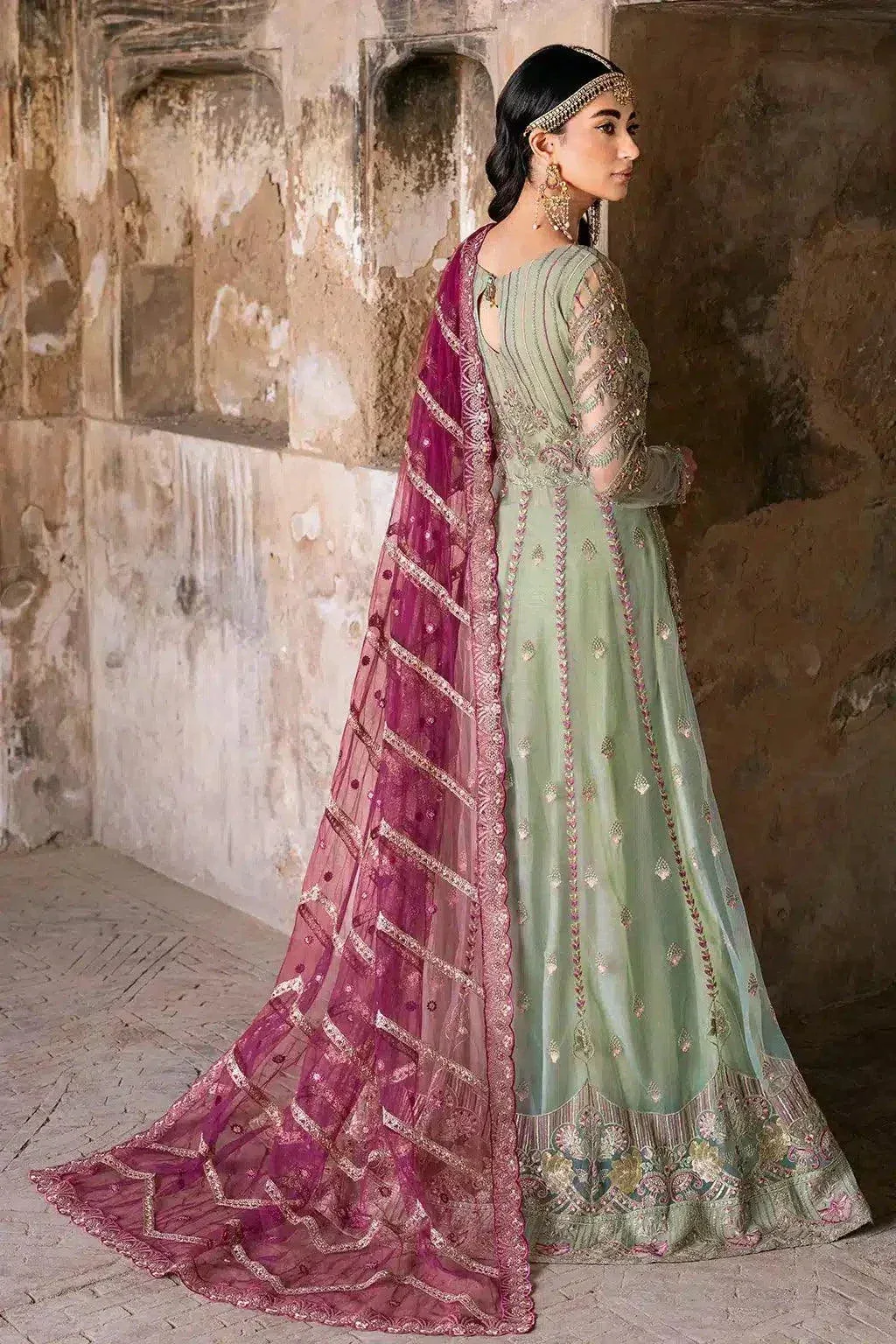 Ramsha Luxury Wedding Collection 23 Green Raw Silk – view 7 – Poshaq