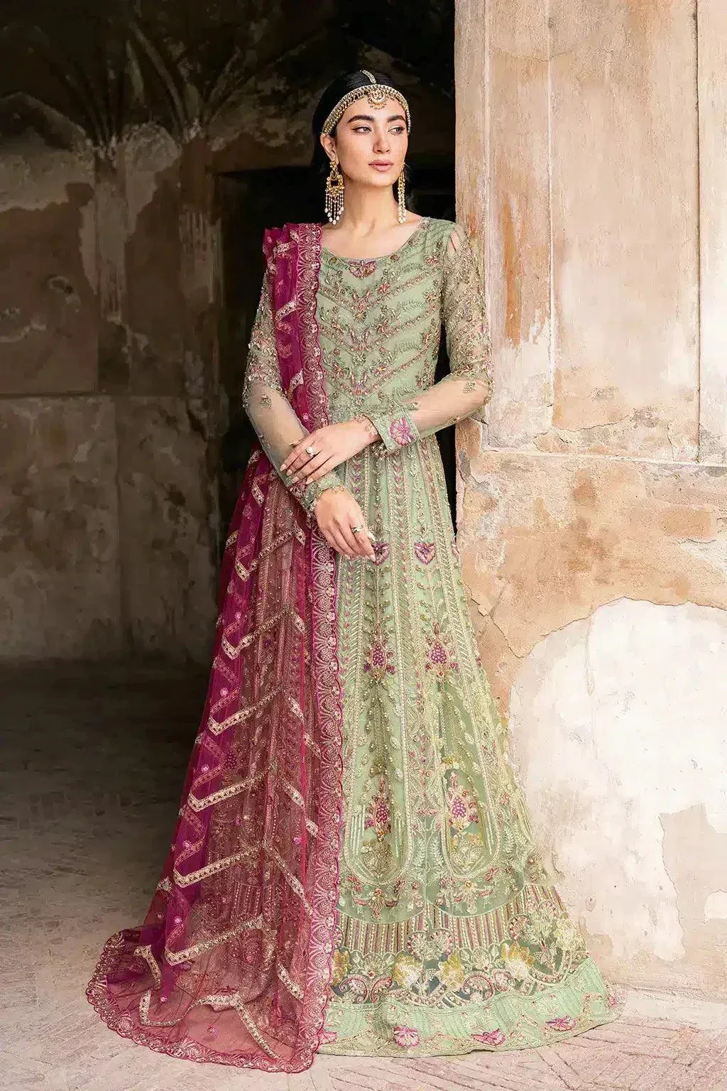 Ramsha Luxury Wedding Collection 23 Green Raw Silk – view 8 – Poshaq