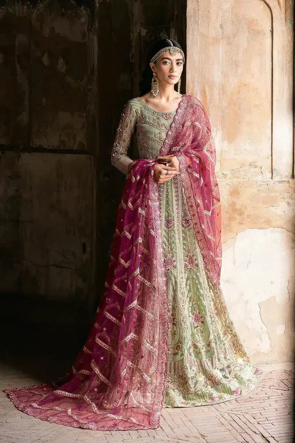 Ramsha Luxury Wedding Collection 23 Green Raw Silk – view 9 – Poshaq