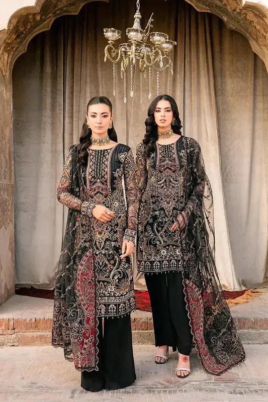Ramsha Luxury Wedding Collection 23 Black Raw Silk – view 1 – Poshaq