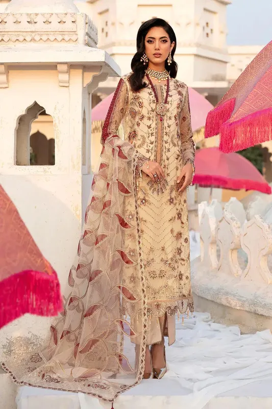 Ramsha Luxury Wedding Collection 2023 Yellow Raw Silk – view 1 – Poshaq