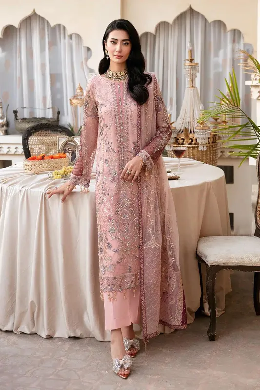 Ramsha Luxury Wedding Collection 2023 Pink Raw Silk – view 1 – Poshaq
