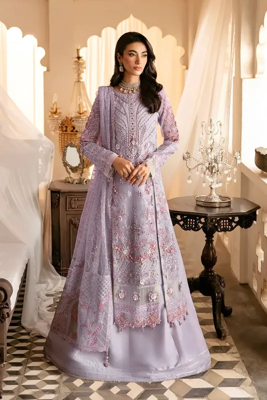 Ramsha Luxury Wedding Collection 2023 Lilac Raw Silk – view 1 – Poshaq