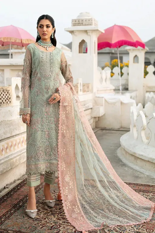Ramsha Luxury Wedding Collection 2023 Green Raw Silk – view 1 – Poshaq