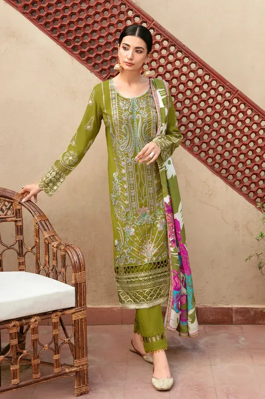 Ramsha Luxury Lawn 24 Green Silk – view 1 – Poshaq