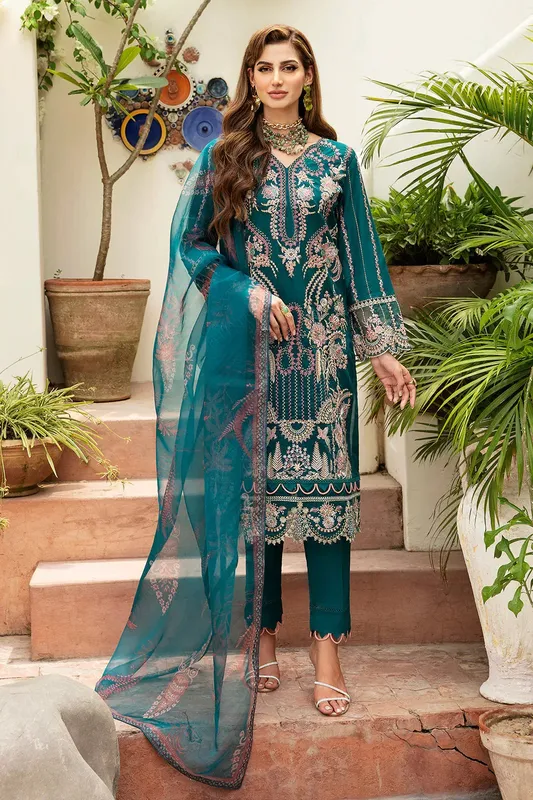Ramsha Luxury Lawn 24 Green Silk – view 1 – Poshaq